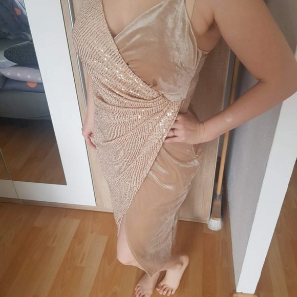 Double Crazy Contrast Sequin Velvet Cami Dress - SHEIN (Never Worn) - Picture 7 of 7